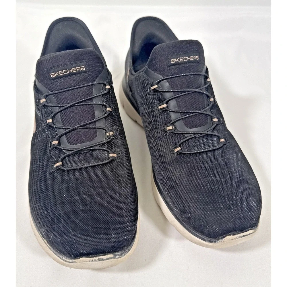 Skechers Slip-ins Ultra Flex 3.0 Womens 9.5 Black Rose Gold Sneakers 150128W